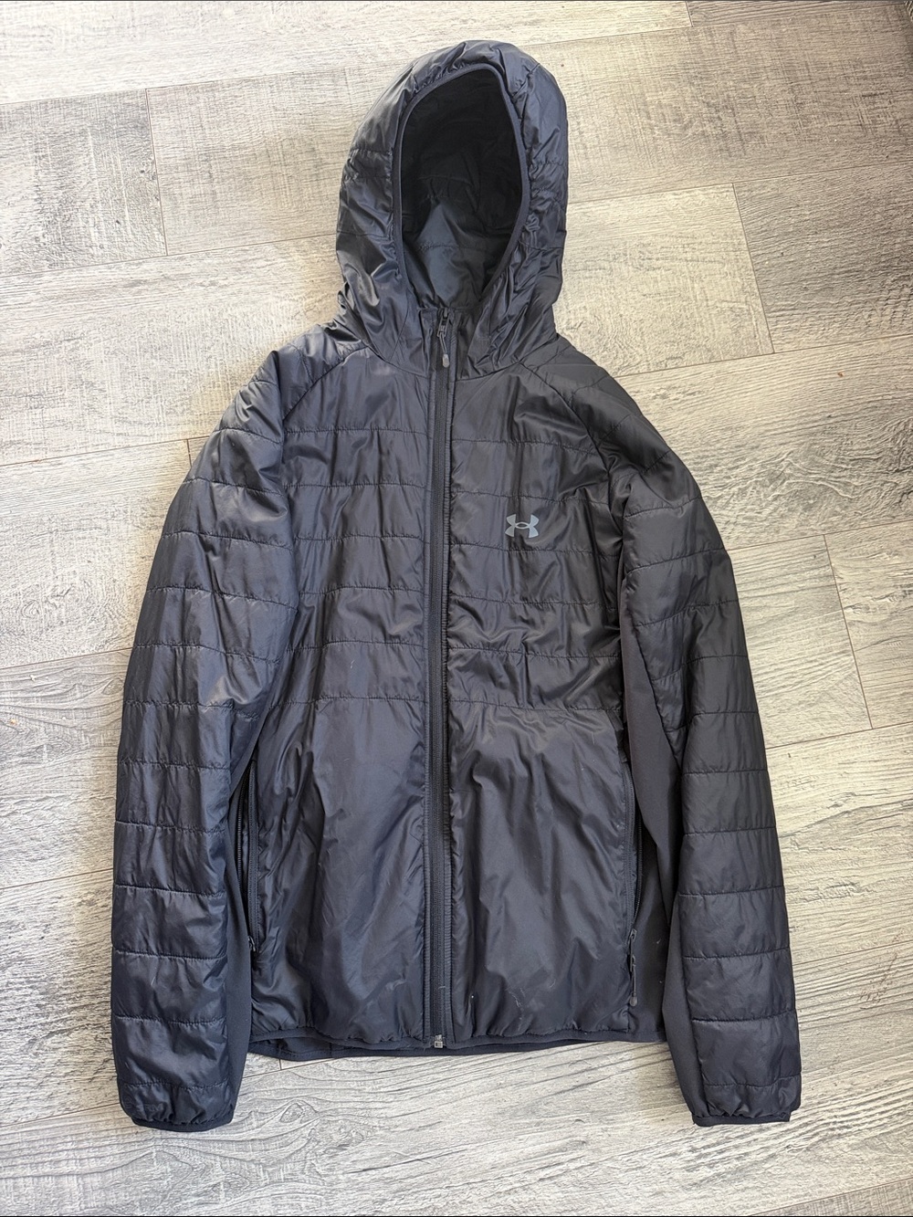 Under Armour Men's Black Quilted Hooded Puffer Jacket